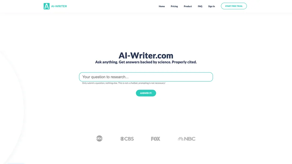 AI-Writer 官网截图
