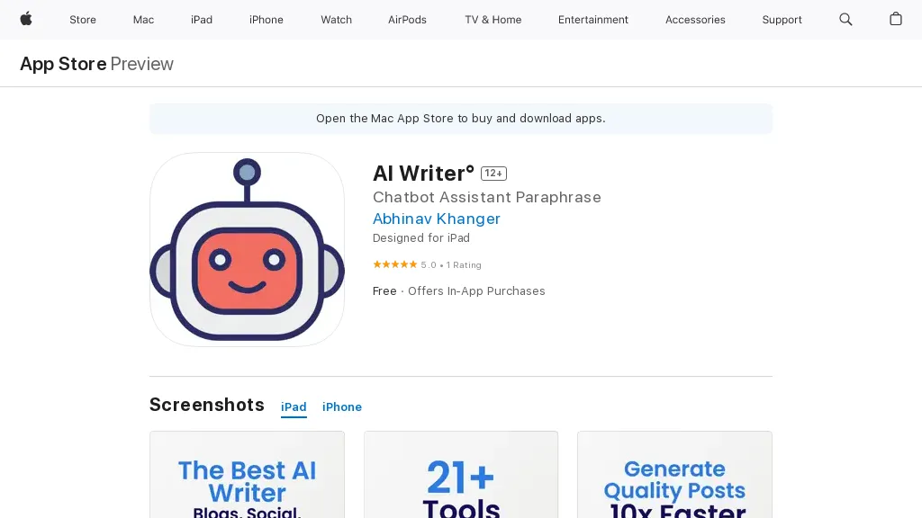 AI Writer 官网截图