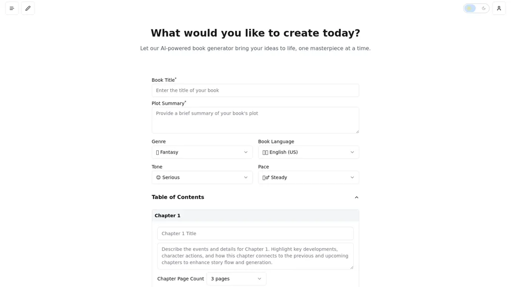 AI Book Generator 官网截图