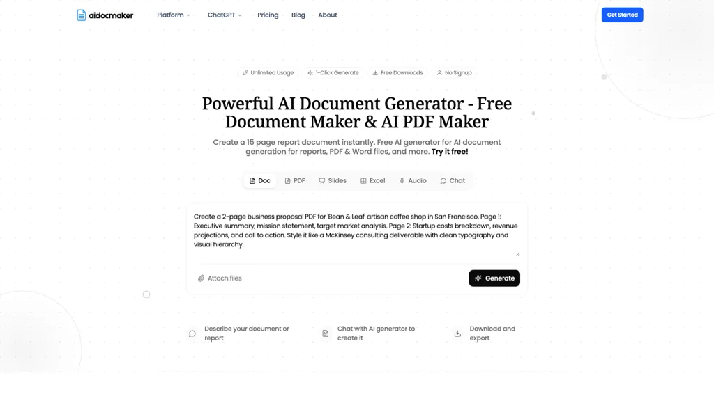 aidocmaker.com 官网截图