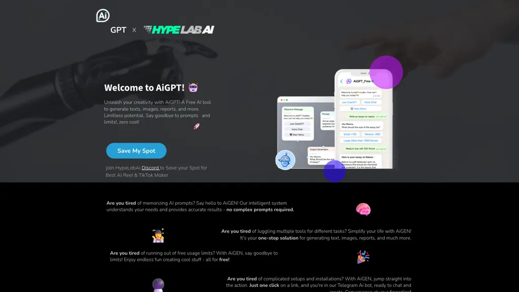 AIGPT Free 官网截图