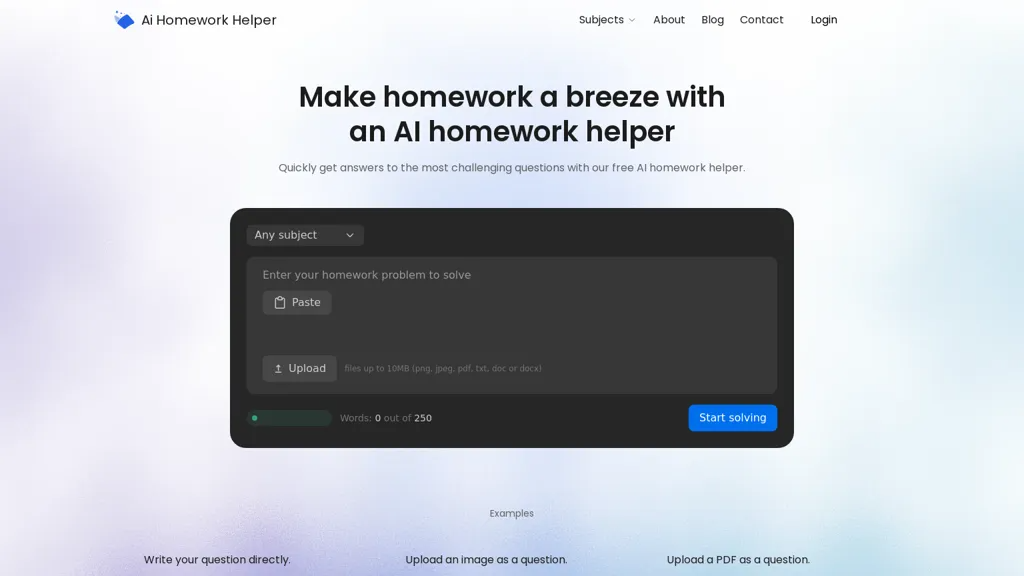 AI Homework Helper 官网截图