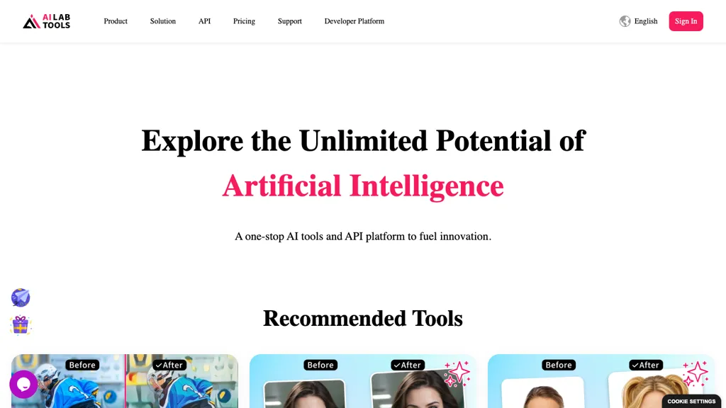 AILab Tools 官网截图