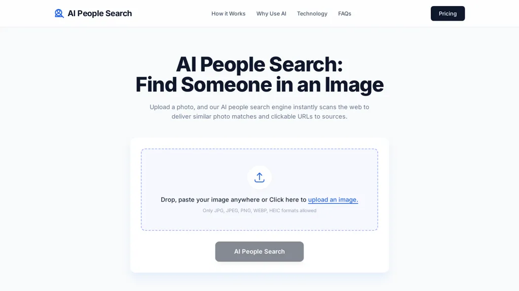 AI people Search 官网截图
