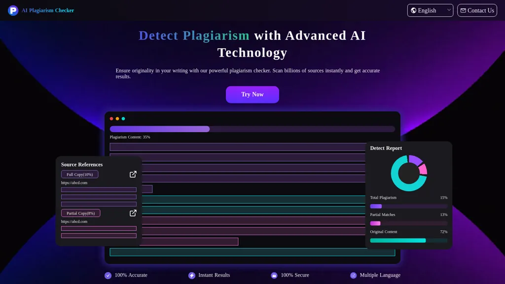 AIPlagiarismChecker 官网截图