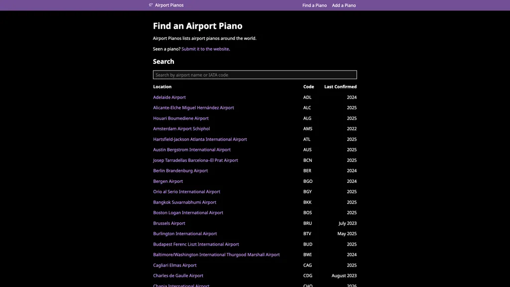 Airport Pianos 官网截图