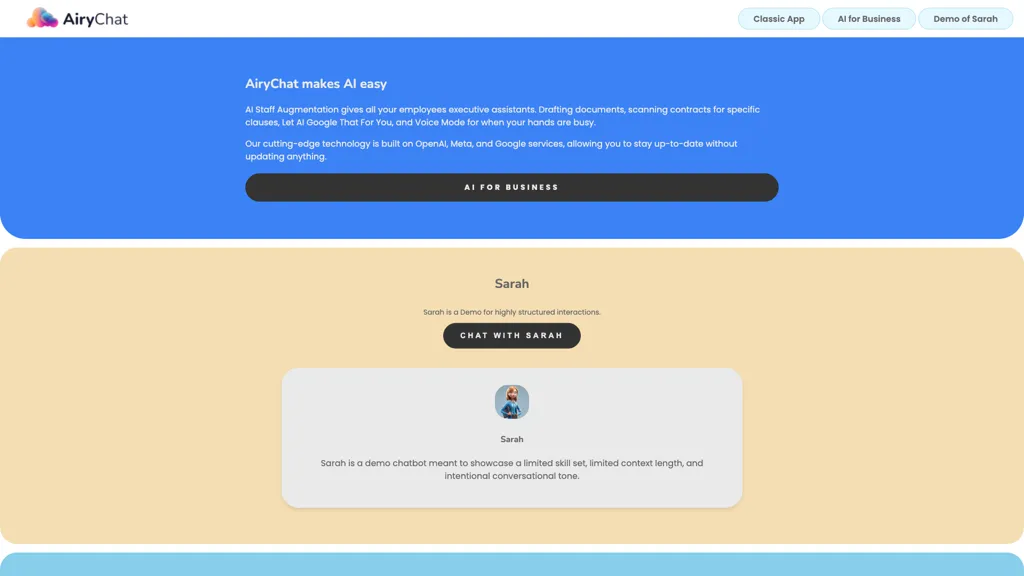 AiryChat 官网截图