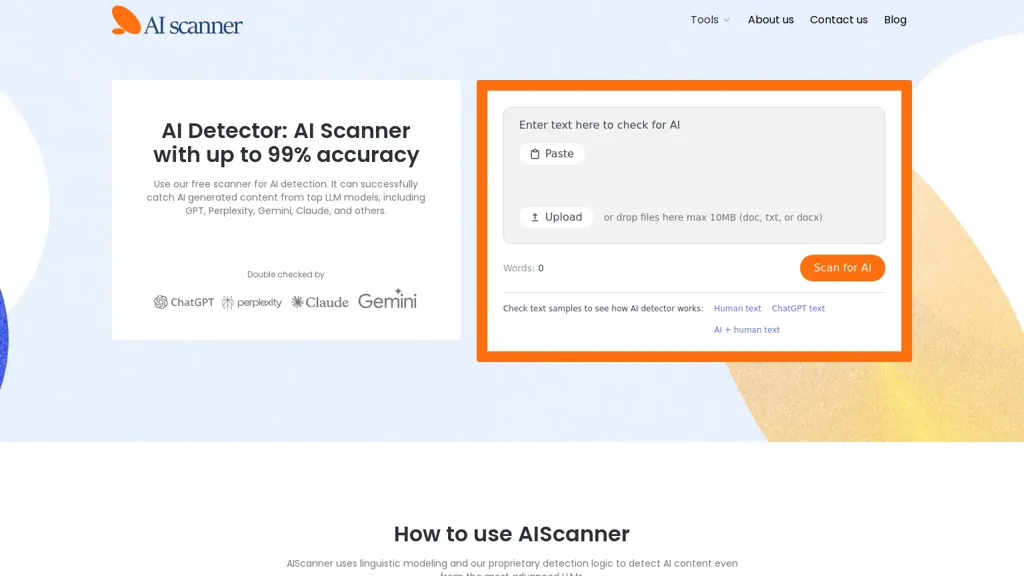 AIScanner.io 工具截图