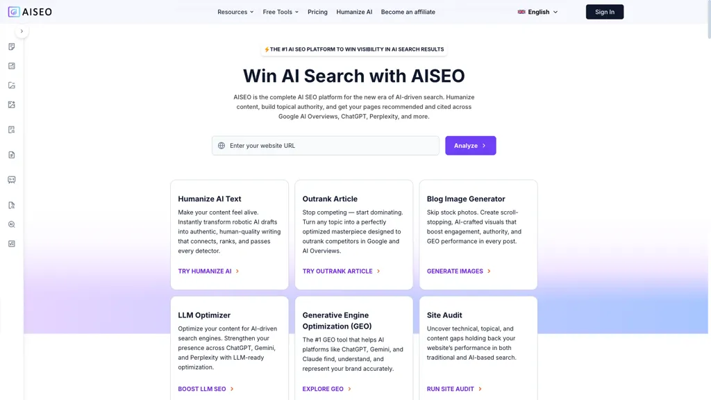 AISEO Humanizer 官网截图