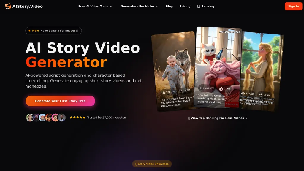 AIStoryVideo 官网截图