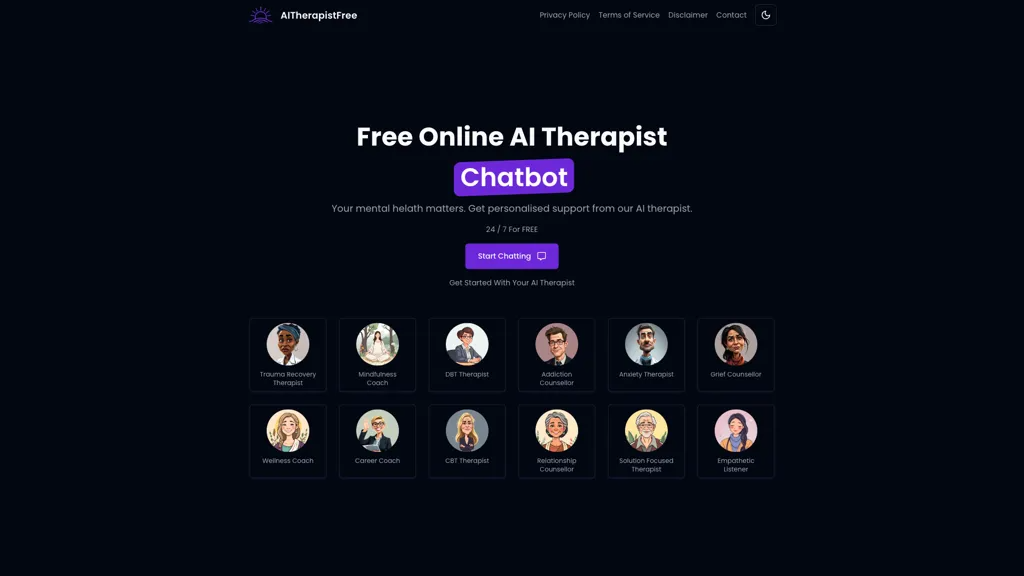 AITherapistFree 官网截图