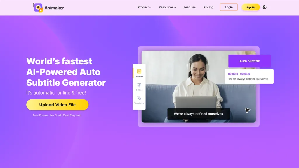 Animaker’s Subtitle Generator 官网截图