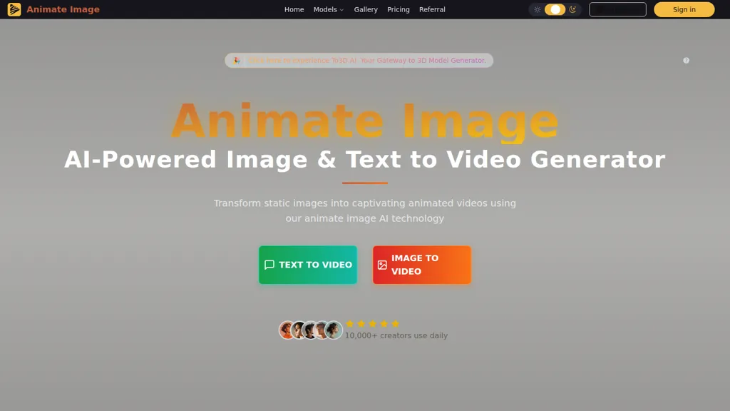 Animate Image AI 官网截图