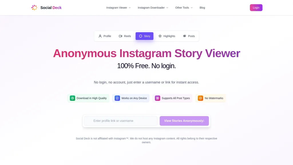 Anonymous-Instagram-Story-Viewe-socialdeckr 官网截图