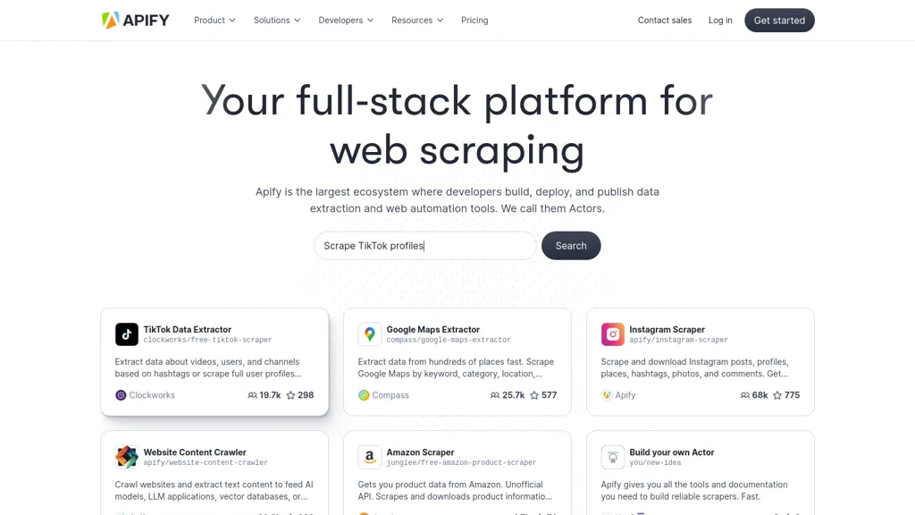 Apify 工具截图