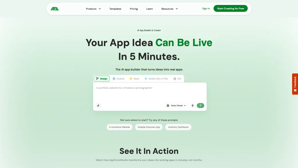 Appforcestudio 官网截图