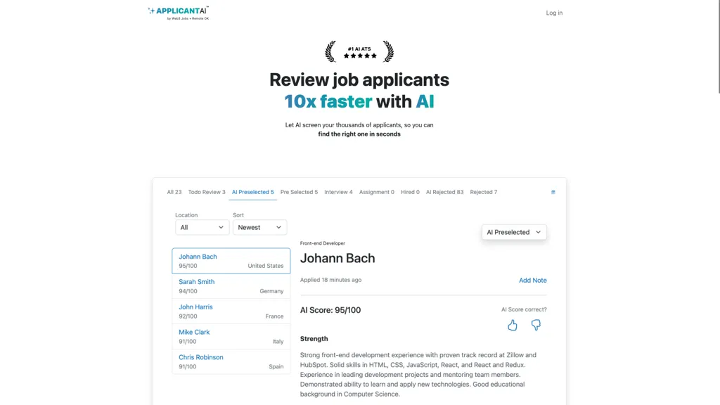 Applicant AI 官网截图