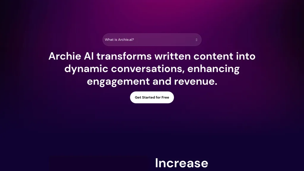 Archie AI 官网截图