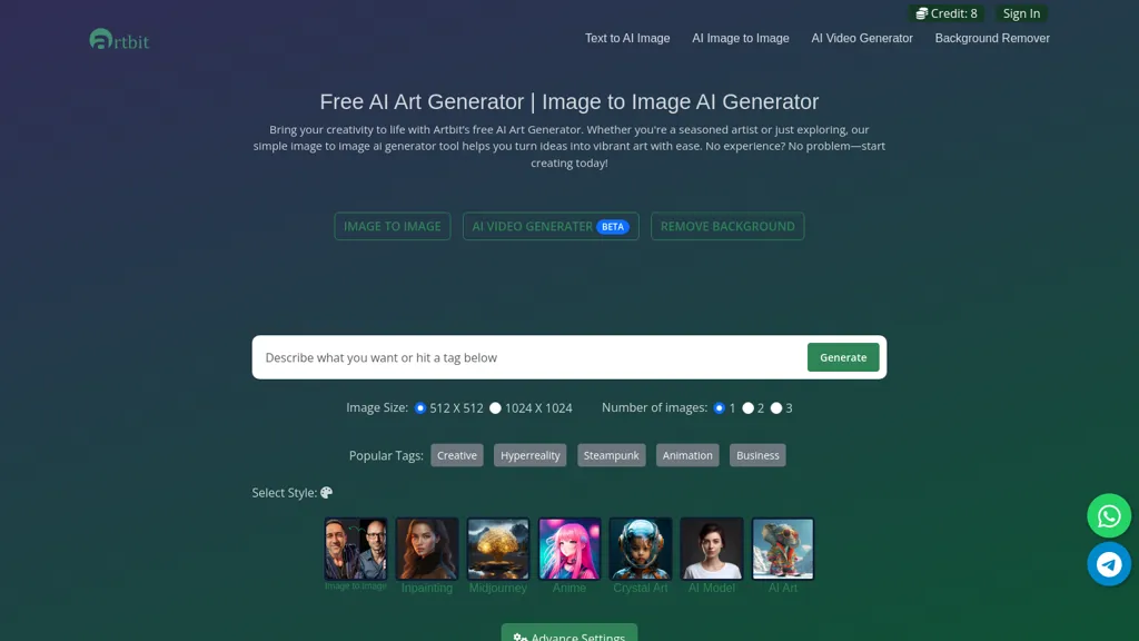 Artbit.ai 官网截图