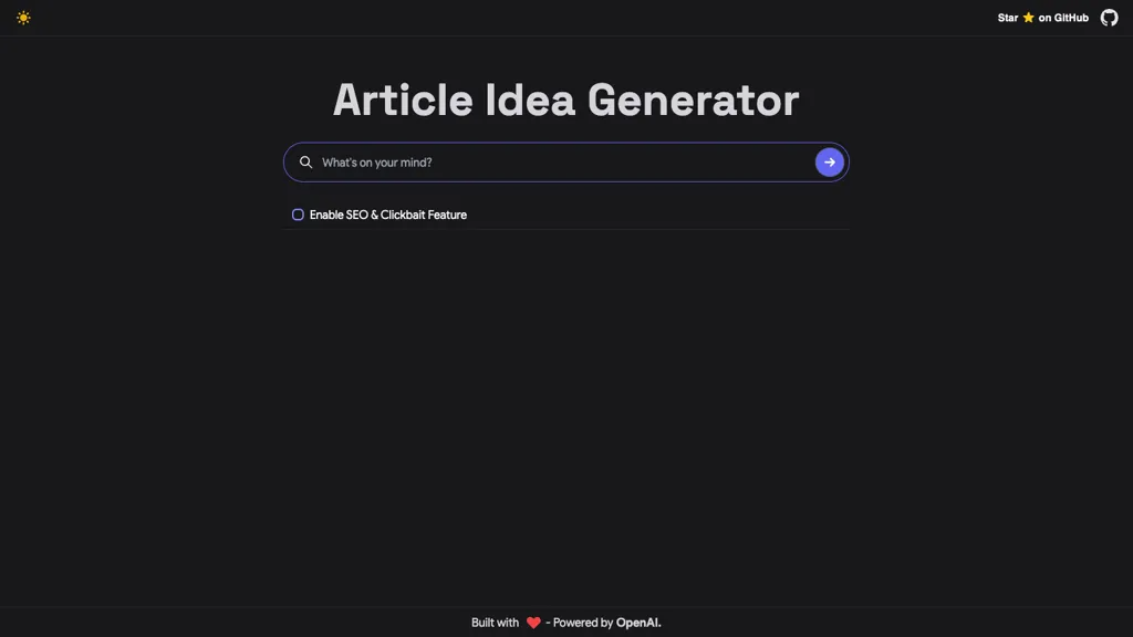 Article Idea Generator 官网截图