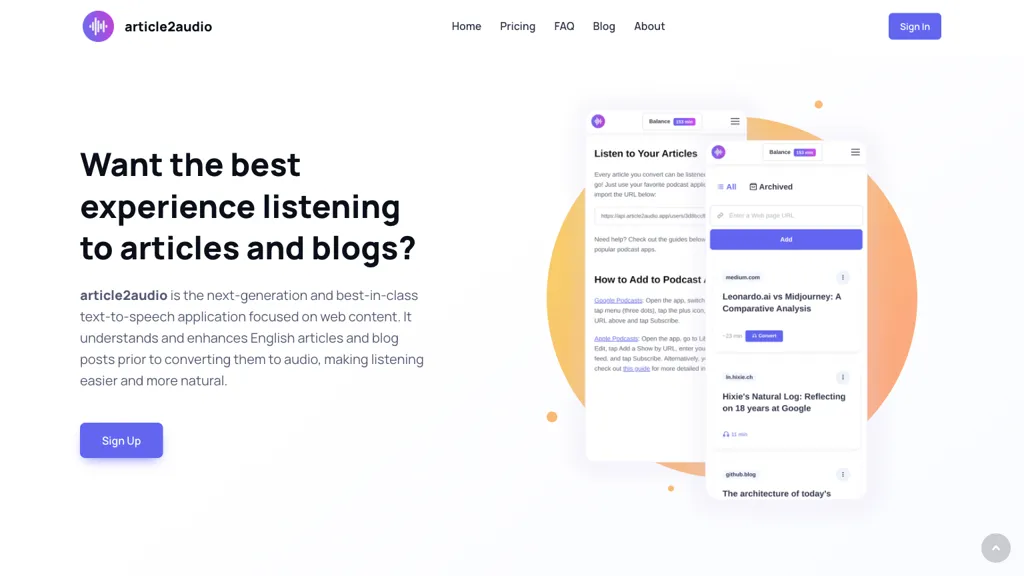 article2audio 工具截图