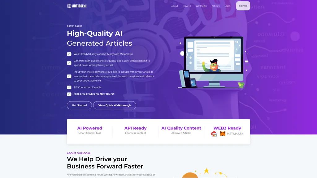 ArticleAI.io 官网截图