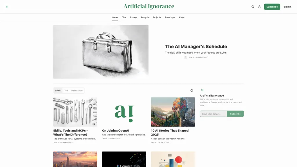 Artificial Ignorance 官网截图