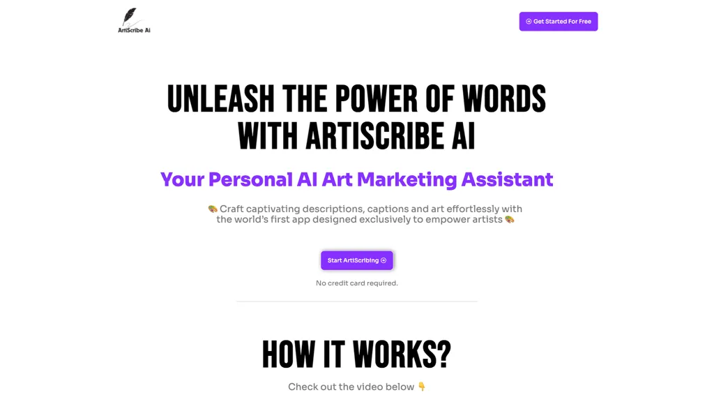 ArtiScribe AI 官网截图