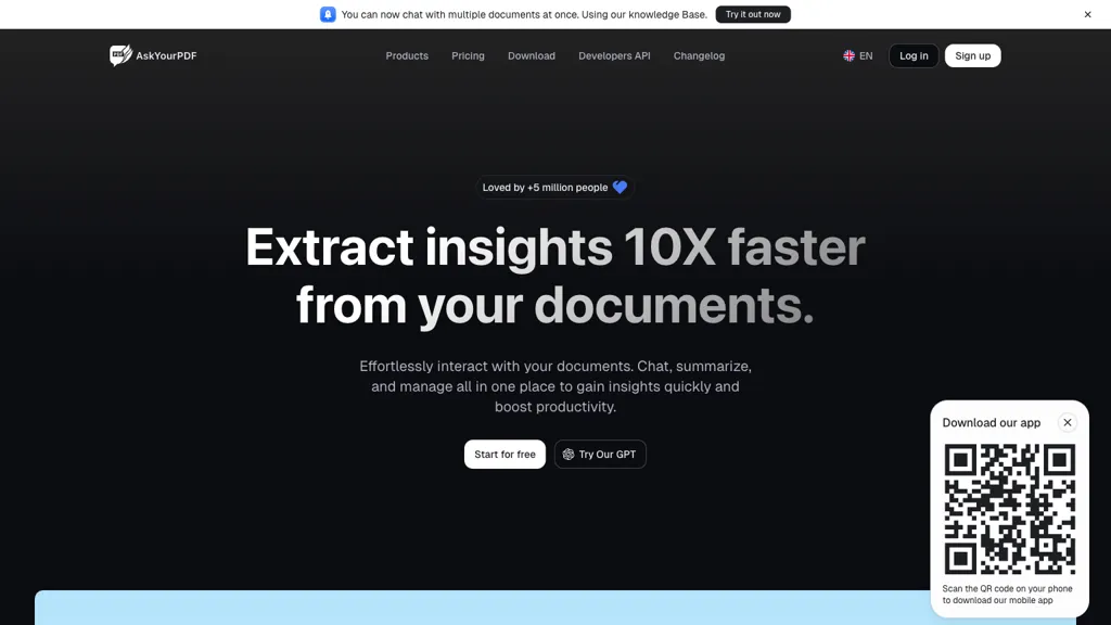 Ask Your PDF 官网截图