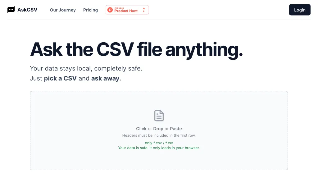 AskCSV 官网截图