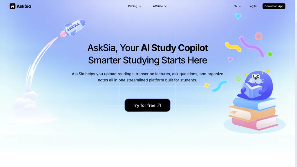 Asksia AI 官网截图