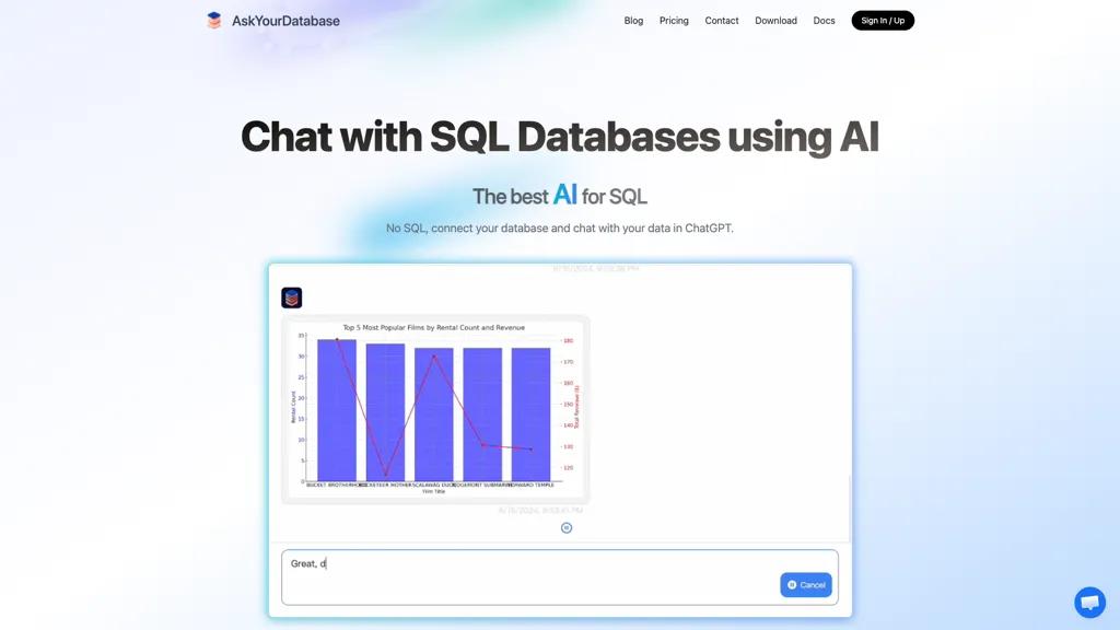 AskYourDatabase 官网截图