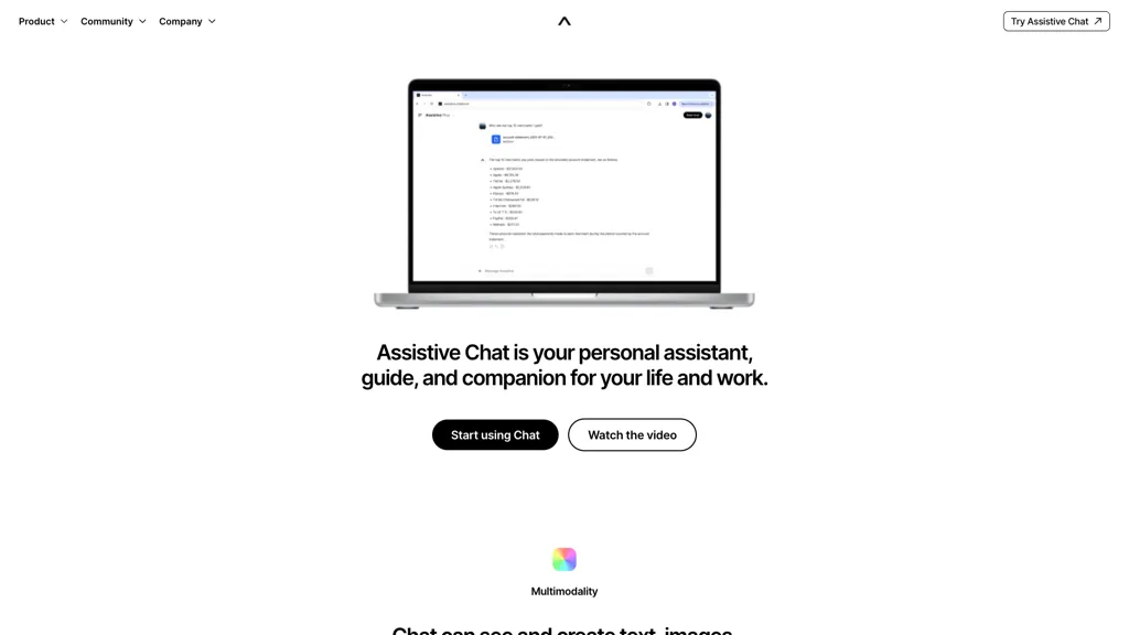 Assistive Chat 官网截图
