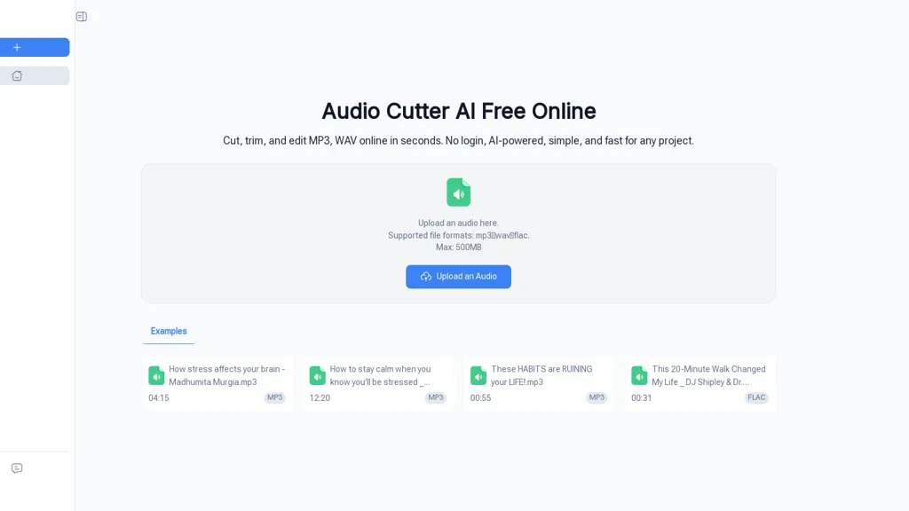 Audio Cutter AI 官网截图