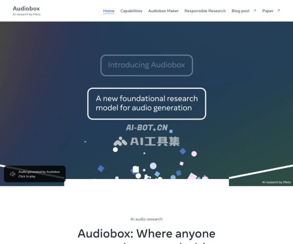 Audiobox by Meta 官网截图