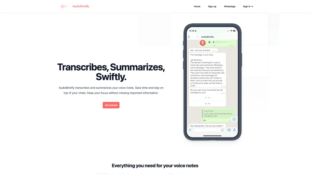 AudioBriefly 官网截图