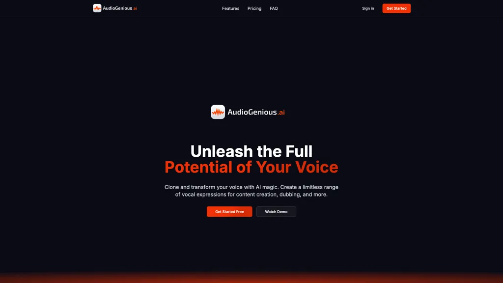 AudioGenius.ai 官网截图