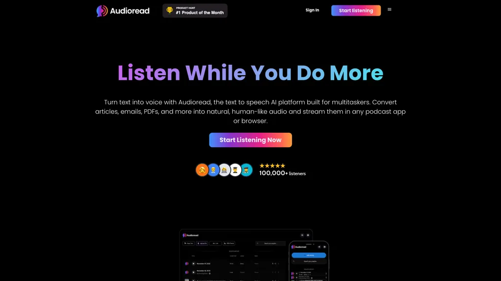 Audioread 官网截图