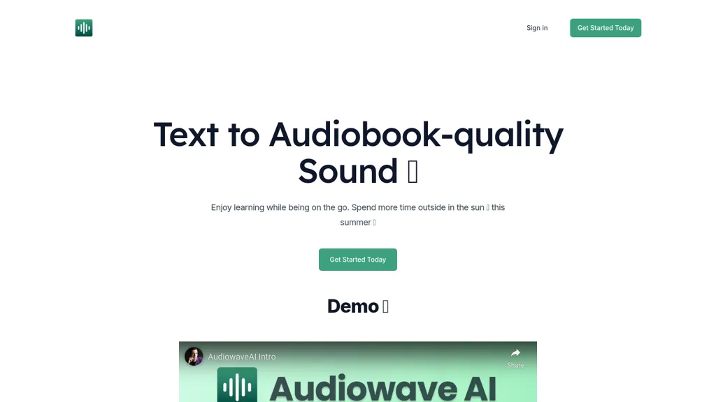 AudiowaveAI 官网截图