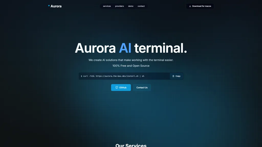 Aurora Terminal Agent 官网截图