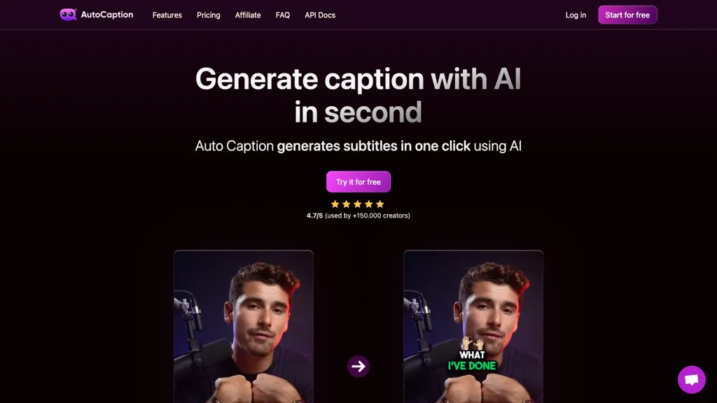AutoCaption 官网截图
