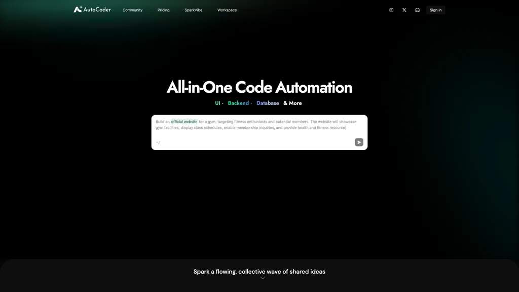 AutoCoder 官网截图