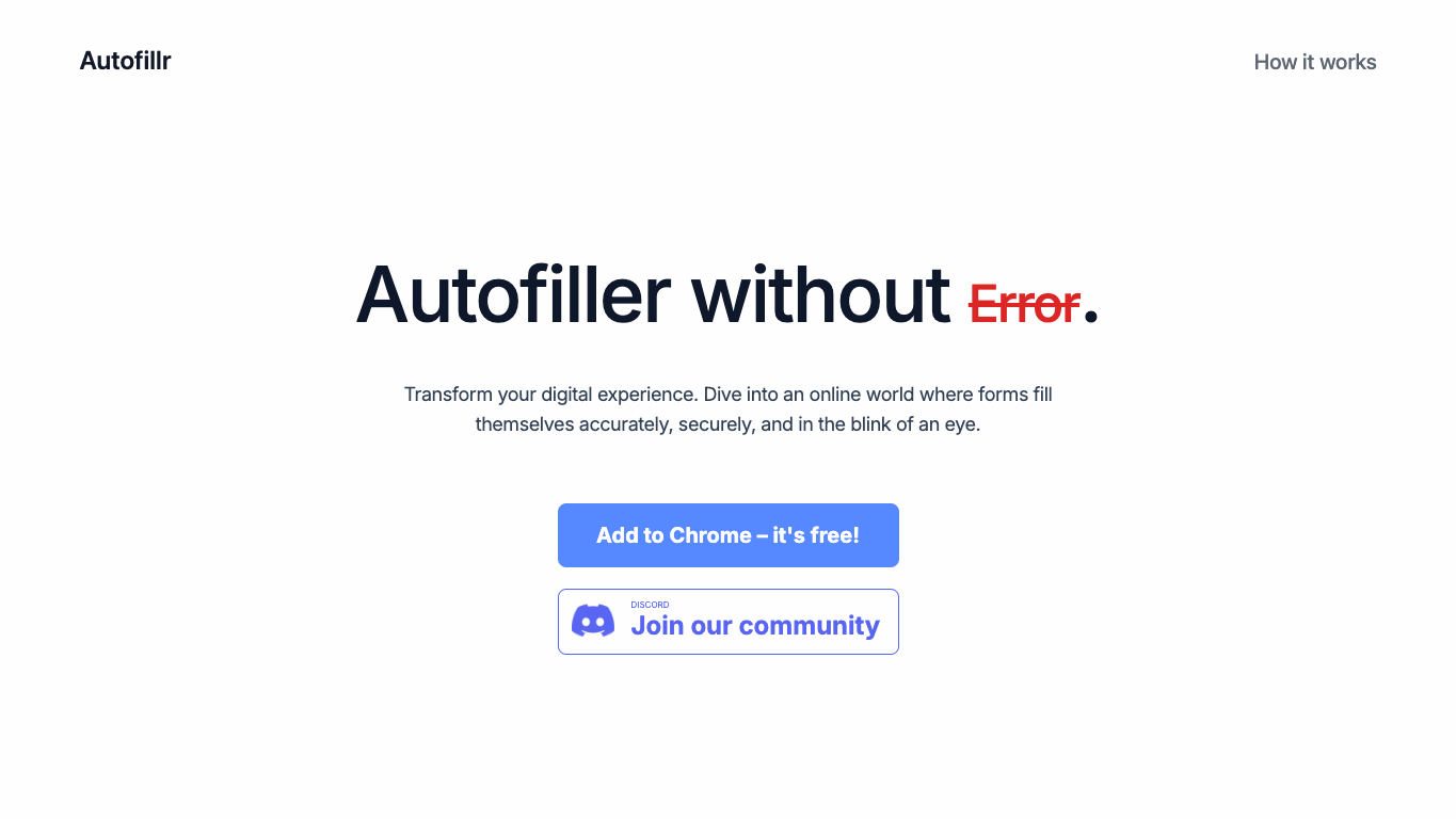 Autofillr 官网截图