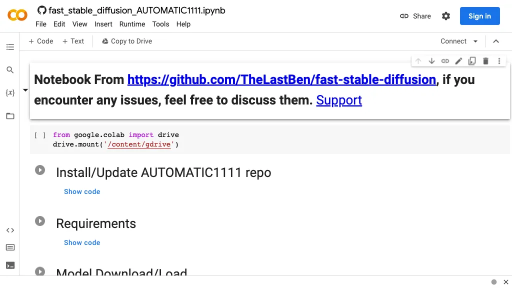 Automatic 1111 官网截图