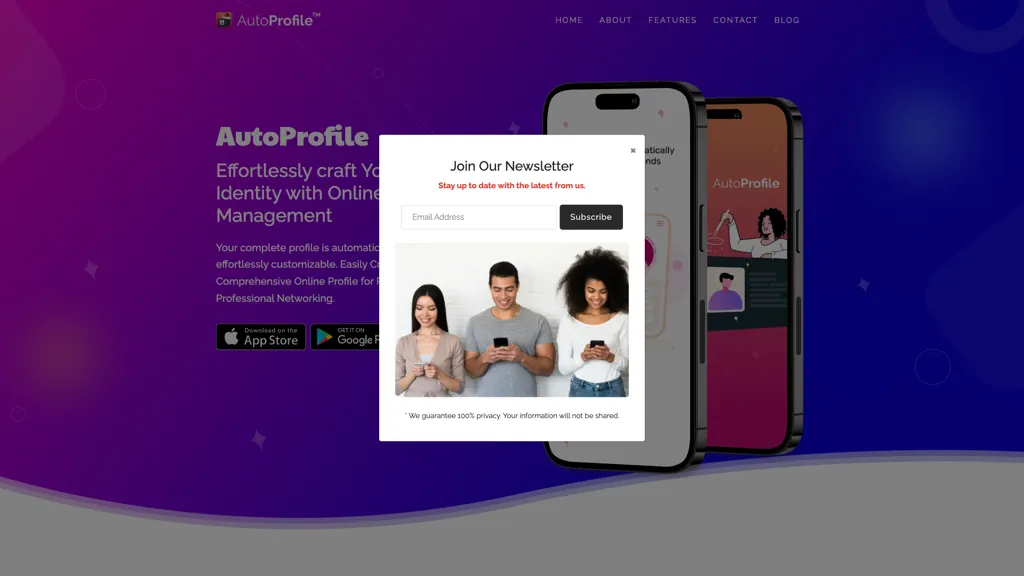 AutoProfile: Personal Profiles 官网截图