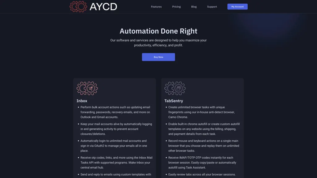 AYCD 官网截图