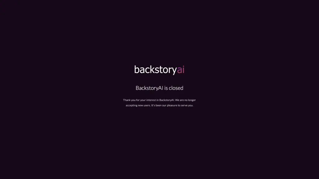 BackstoryAI 官网截图