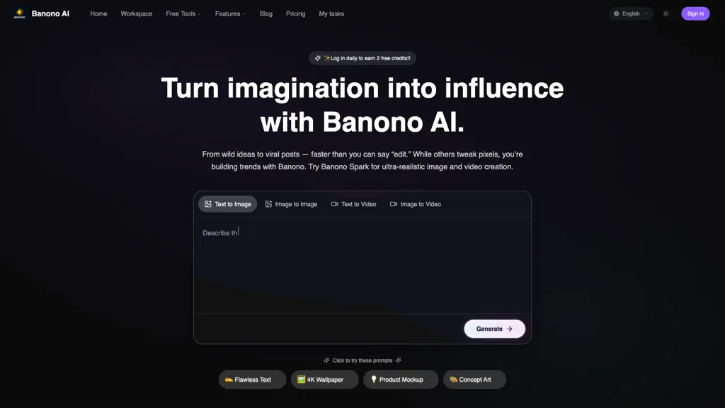Banono AI 官网截图