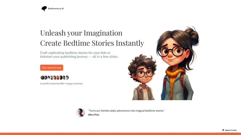 BedtimeStory.ai 官网截图
