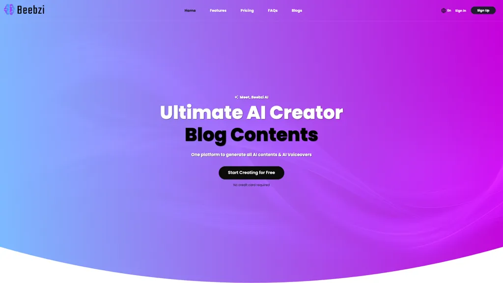 Beebzi.AI 官网截图